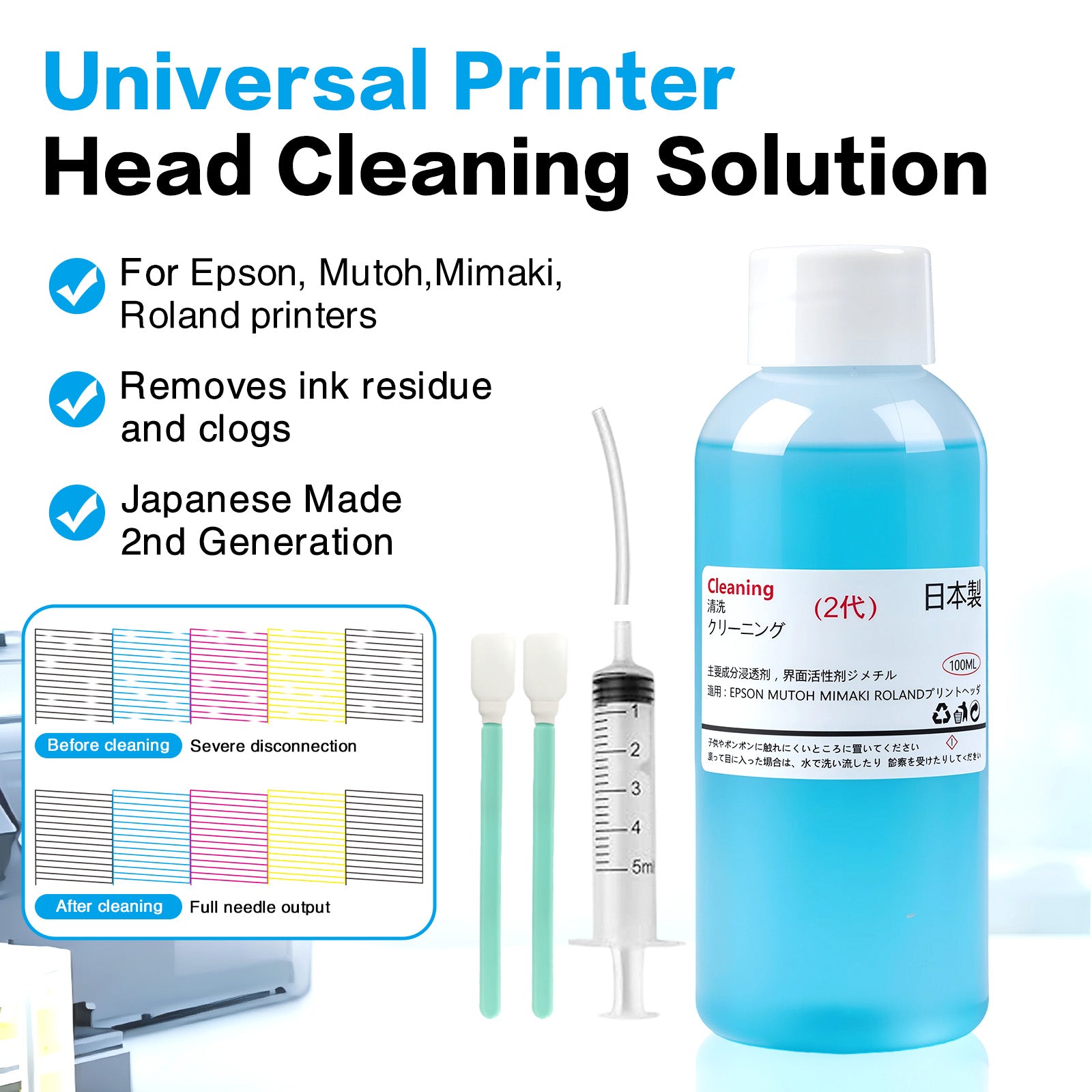 Printhead Cleaning liquid Strong Cleaning Washing Liquid for Epson DX4 DX5 DX7 L1800 L805 L800 1390 I3200 DTF Cleaning Liquid