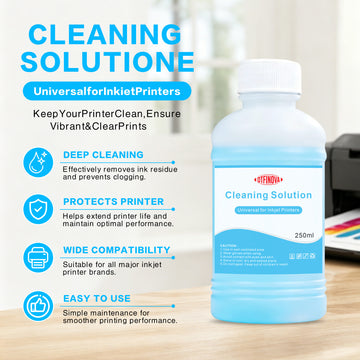 Professional DTF Cleaning Solution for Epson Printheads, Ultra-Strong Printhead Cleaner & Maintenance Liquid for DTF Printers 250ml