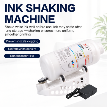 DTF White Ink Shaker Mixer Machine, Automatic White Ink Agitator for DTF DTG UV Printers, Ink Bottle Rotator Prevents Sedimentation, Digital Speed & Time Control, 110V/220V
