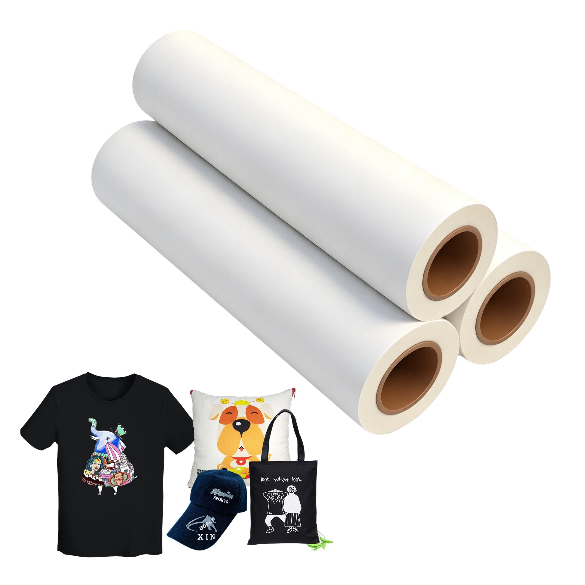 DTFINOVA Double-Sided Matte DTF Transfer Paper Roll 60cm x 100m, Anti-Slip Matte Finish DTF Pet Film Roll for Epson i3200 XP600 DTF Printers, Vivid Color Transfer
