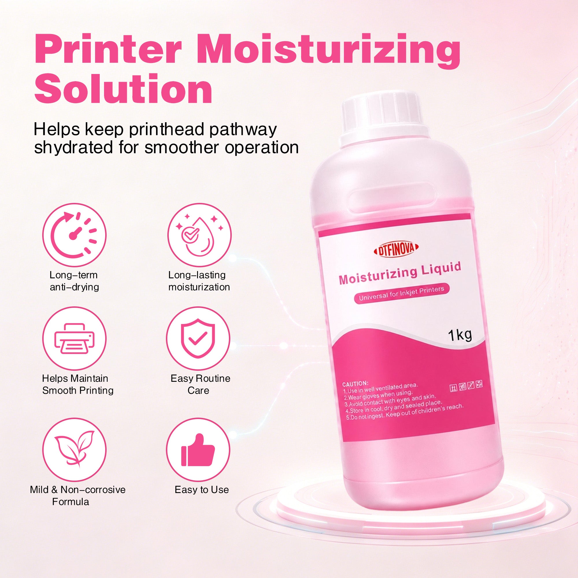 DTFINOVA Moisturizing Liquid compatible all DTF,DTG,Sublimation Epson print head Maintenance, Long-Lasting production,prevent head from drying and clogging.