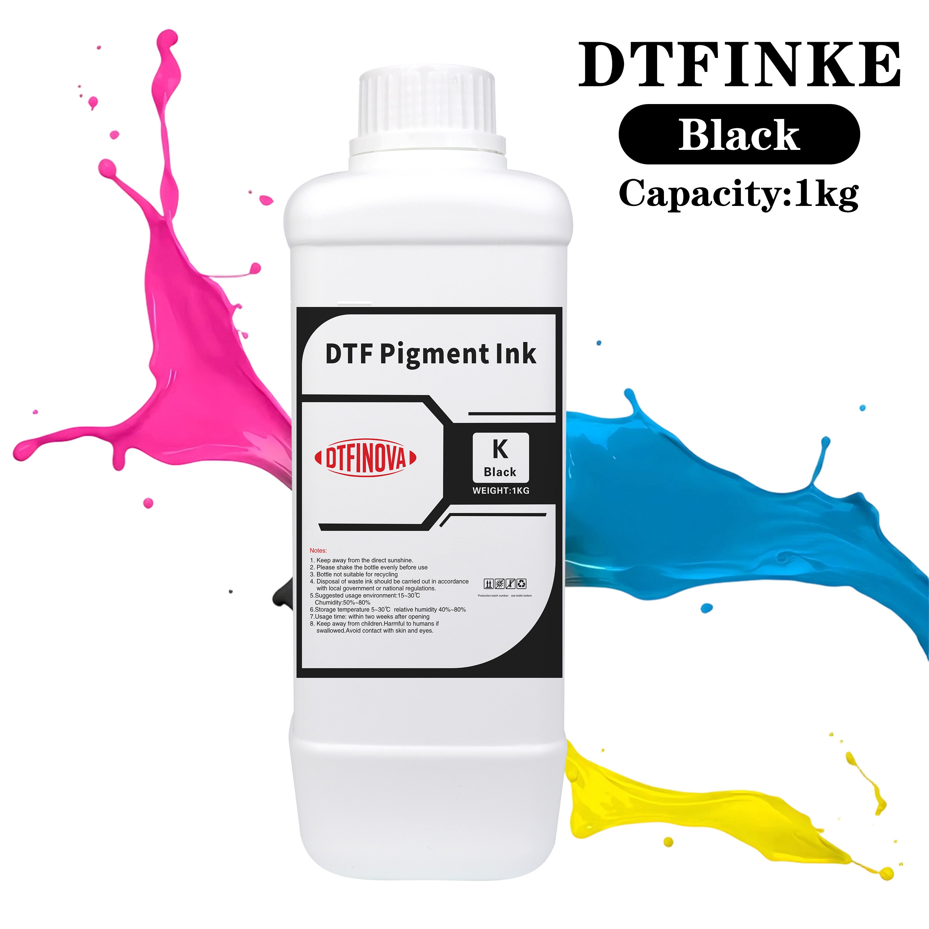 DTFinova DTF INK 1000 ML Direct to Transfer Film Ink for Epson DTF Printer ink i3200 XP600 L1800 Printhead 1390 L805 TX800 DTF film