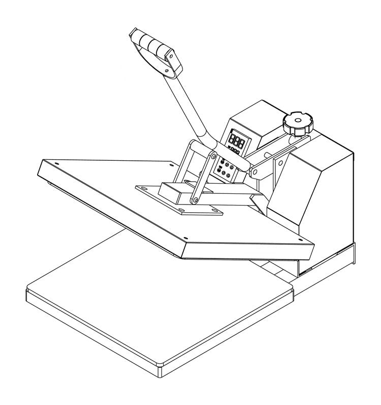 38x38 cm Manual T-Shirt Heat Press, Heavy Duty Industrial Sublimation Machine, Even Heat Distribution Press with Accurate Digital Control for Vinyl & HTV Crafting