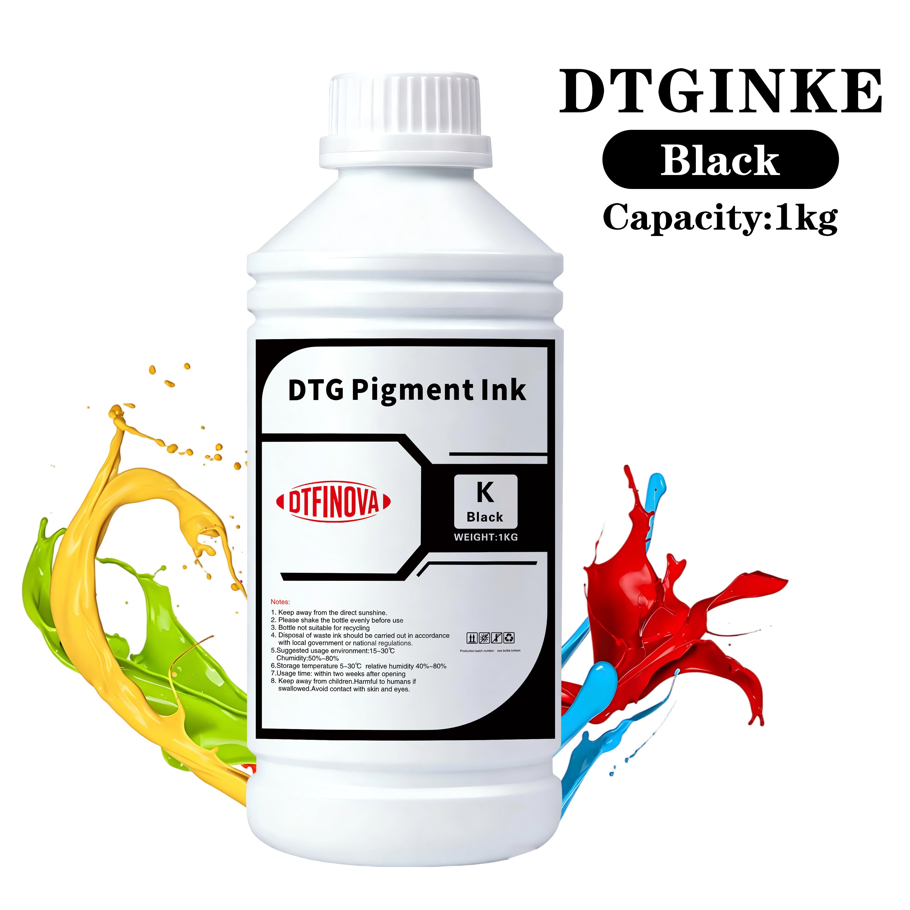 DTFinova DTG ink 1000ml Textile straight ink jet for Epson DX5 DX7 R330 1390 1400 R1900 R2000 printer