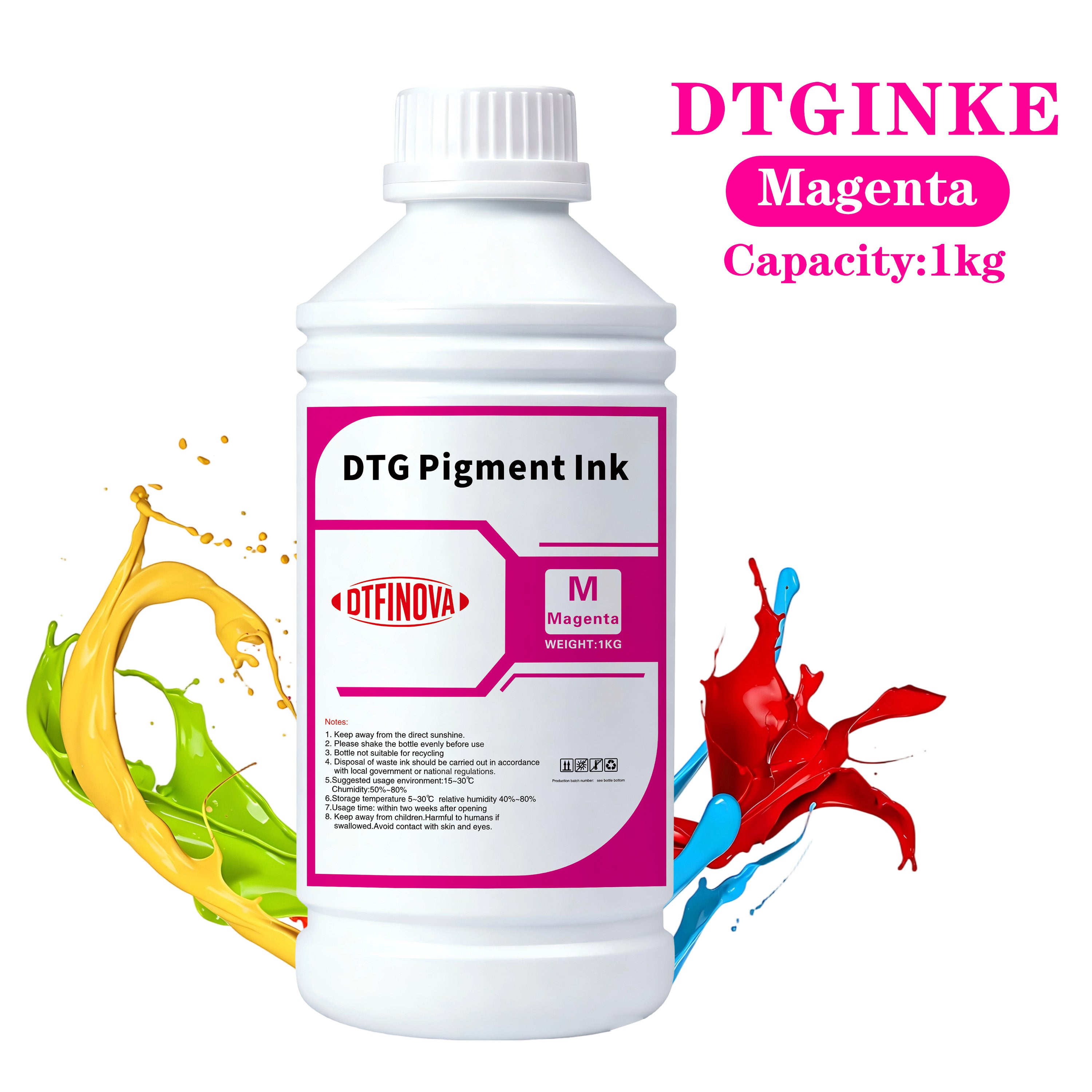 DTFinova DTG ink 1000ml Textile straight ink jet for Epson DX5 DX7 R330 1390 1400 R1900 R2000 printer