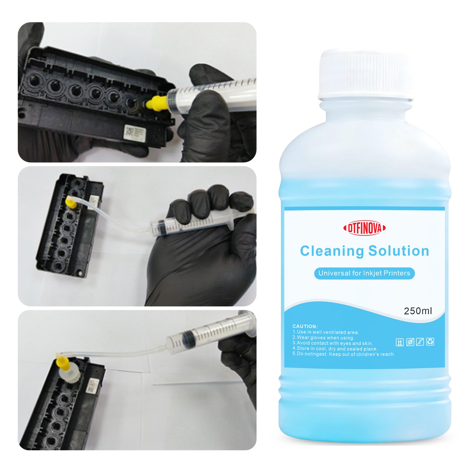 Professional DTF Cleaning Solution for Epson Printheads, Ultra-Strong Printhead Cleaner & Maintenance Liquid for DTF Printers 250ml