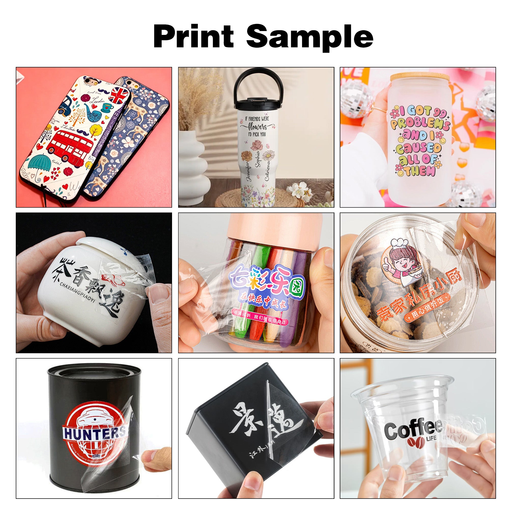 A3 UV Printer Flatbed & Roll-to-Roll All-in-One Desktop UV LED Hybrid Printer for Phone Cases, Acrylic, Glass, Leather, and Roll Materials CMYK+White+Varnish