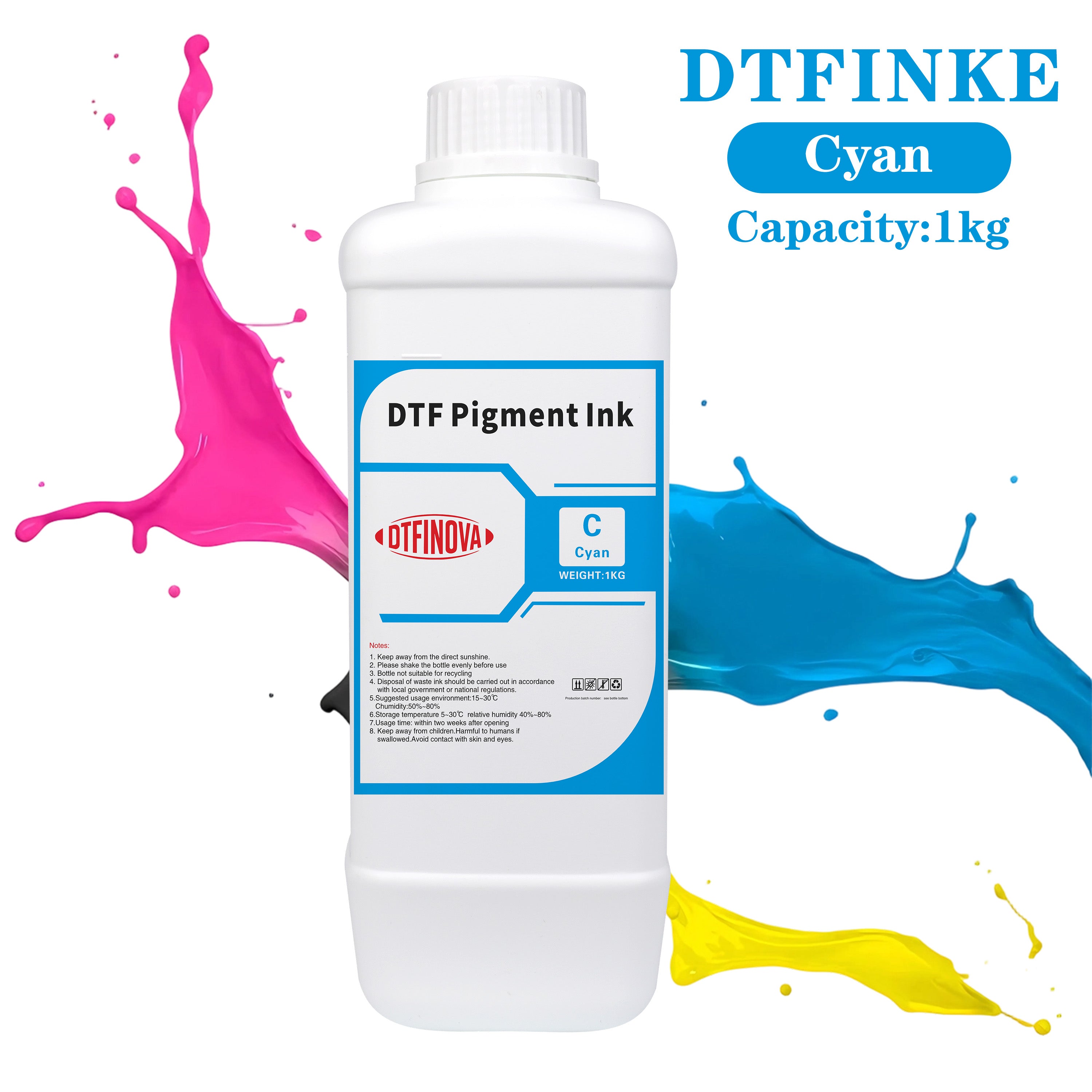 DTFinova DTF INK 1000 ML Direct to Transfer Film Ink for Epson DTF Printer ink i3200 XP600 L1800 Printhead 1390 L805 TX800 DTF film