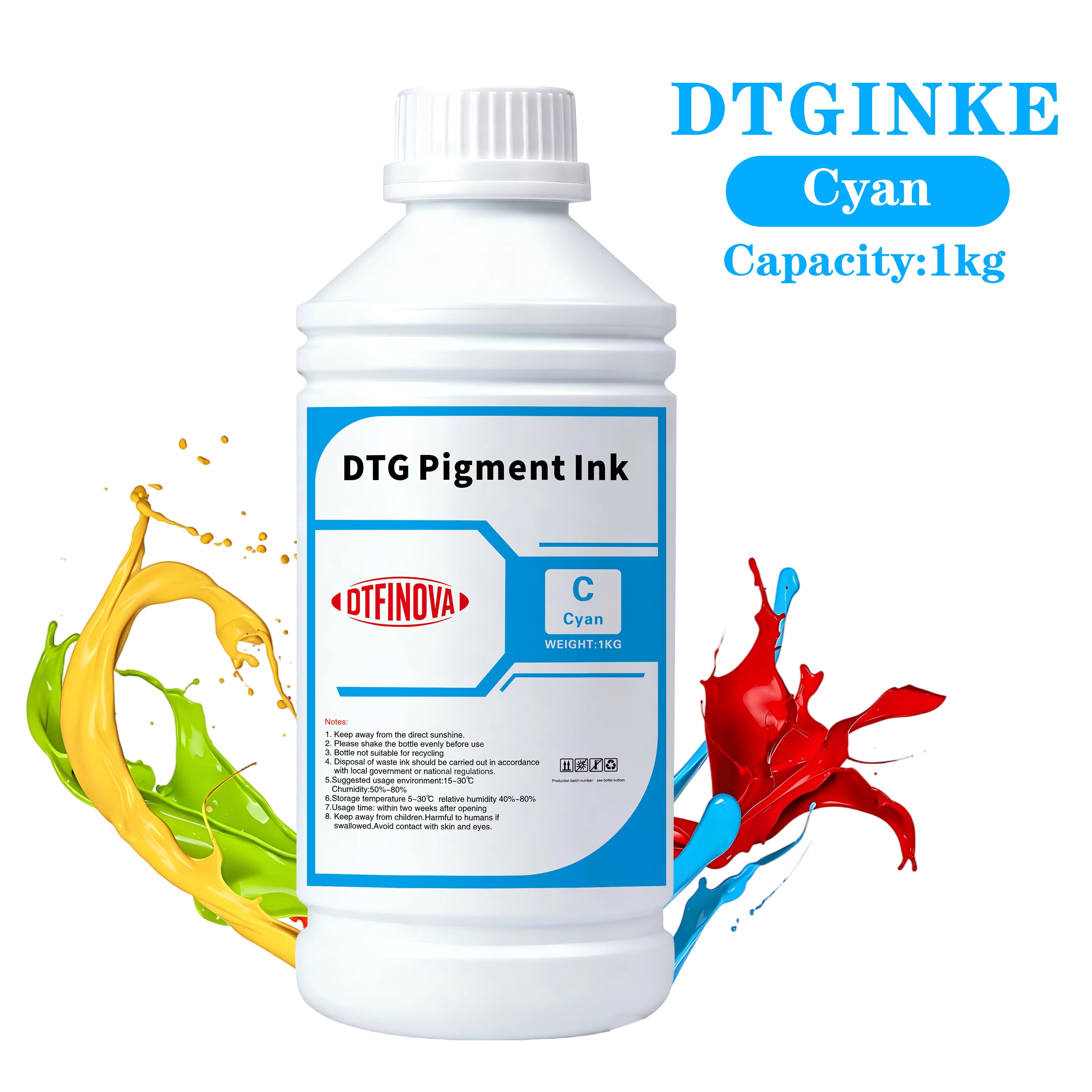 DTFinova DTG ink 1000ml Textile straight ink jet for Epson DX5 DX7 R330 1390 1400 R1900 R2000 printer