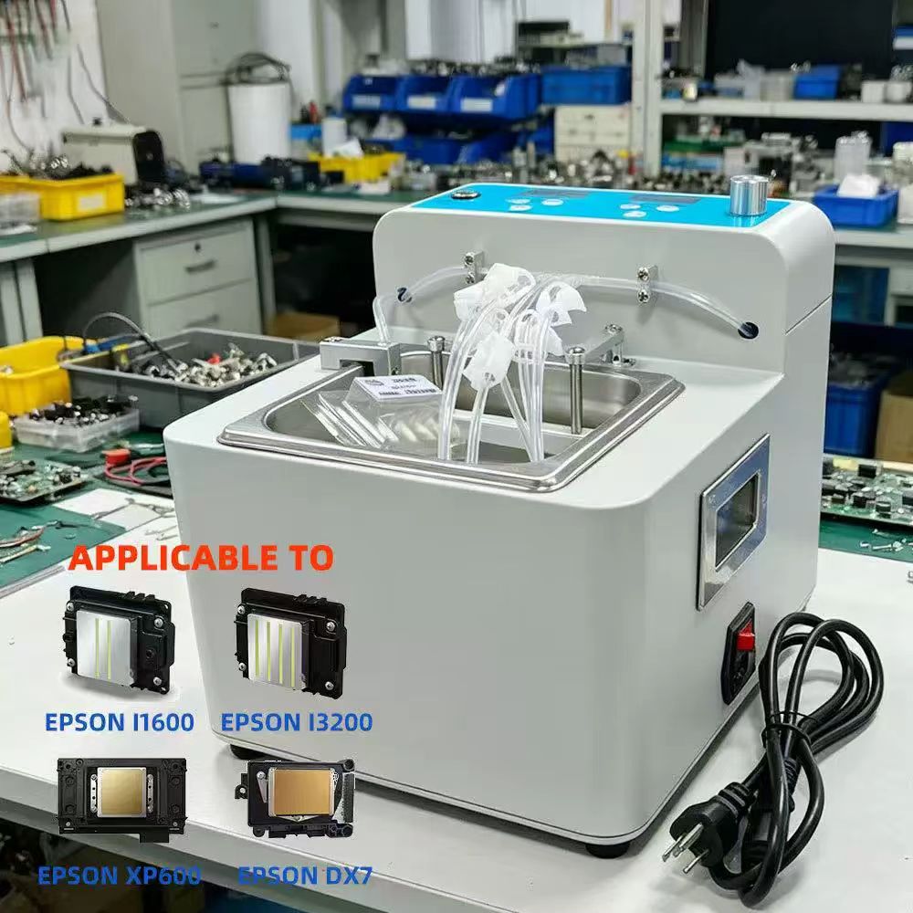 Epson Printhead Cleaning Machine Ultrasonic Automatic Print Head Cleaner for 1600/DX7/I3200/XP600/4720  Nozzle Unblocker & Flushing Tool for Inkjet Printer Maintenance